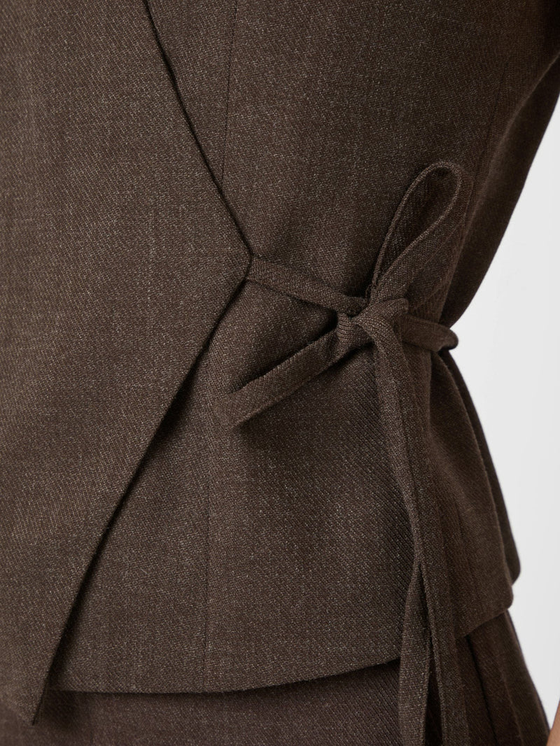Neo Noir Samara Melange Waistcoat -  Brown