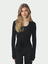 Neo Noir Nia Jersey Wrap Blouse - Black
