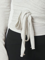 Neo Noir Nia Jersey Wrap Blouse - Light Grey Melange