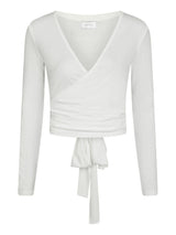 Neo Noir Nia Jersey Wrap Blouse - White