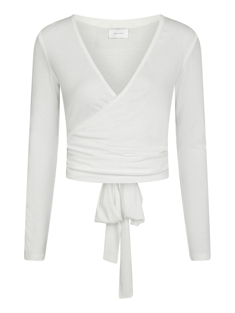 Neo Noir Nia Jersey Wrap Blouse - White