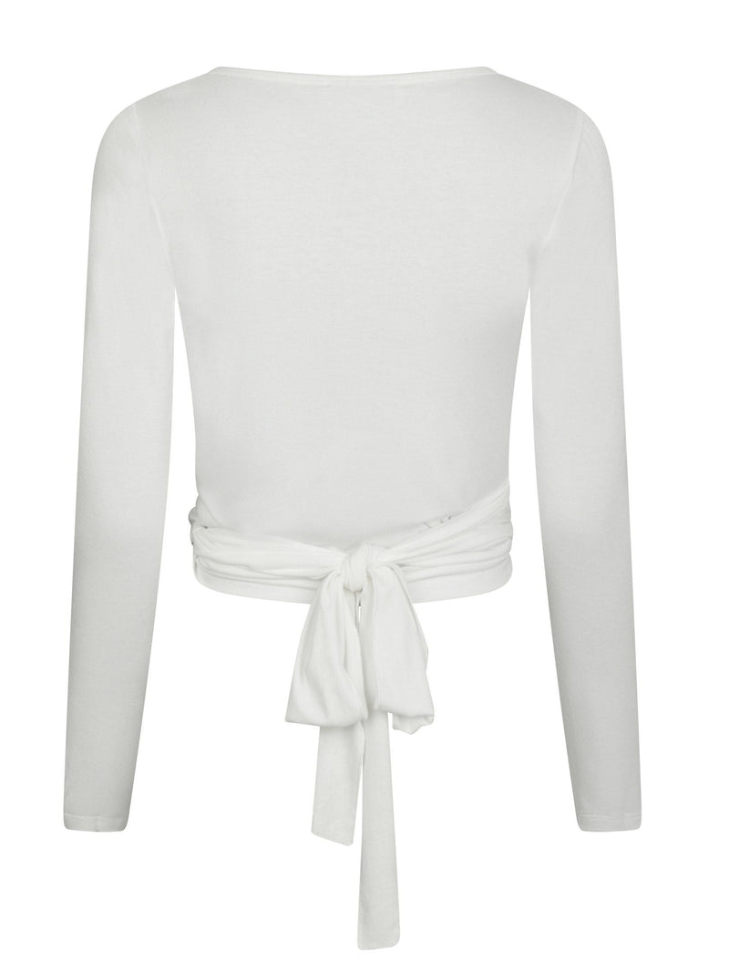 Neo Noir Nia Jersey Wrap Blouse - White