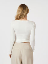 Neo Noir Nia Jersey Wrap Blouse - White