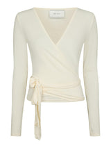 Neo Noir Nia Jersey Wrap Blouse - Ivory