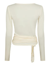 Neo Noir Nia Jersey Wrap Blouse - Ivory