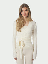 Neo Noir Nia Jersey Wrap Blouse - Ivory