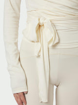 Neo Noir Nia Jersey Wrap Blouse - Ivory