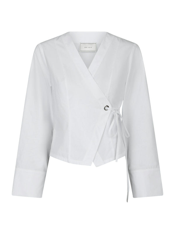 Neo Noir Salvia Poplin Shirt - White
