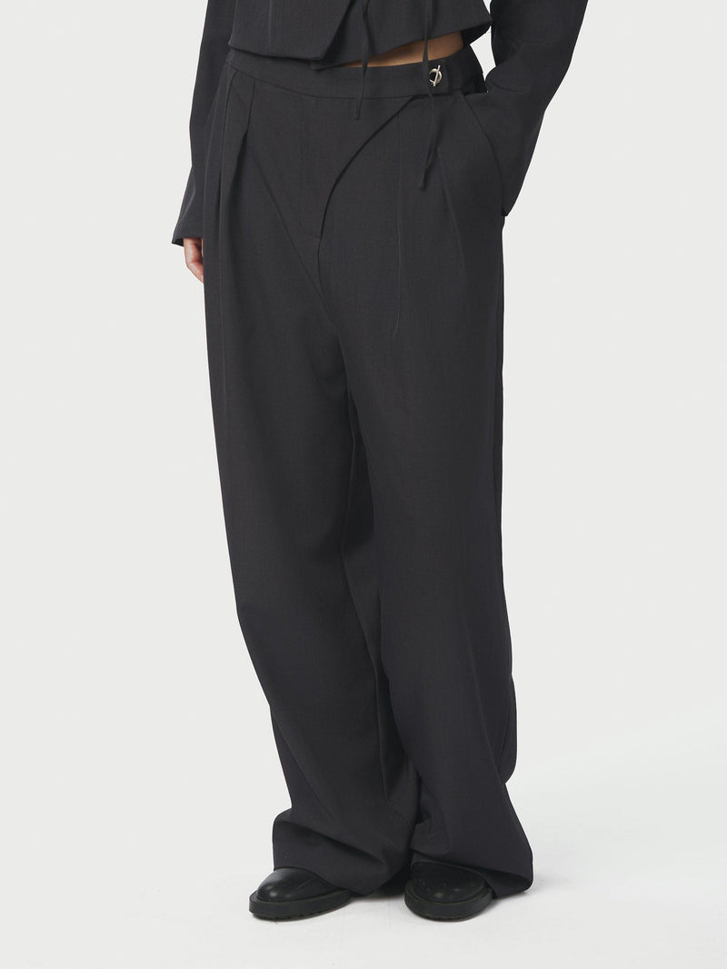 Neo Noir Zalka Eyelet Pants - Dark Grey