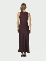 Neo Noir Celinie Heavy Sateen Dress - Burgundy