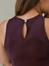 Neo Noir Celinie Heavy Sateen Dress - Burgundy