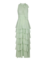 Neo Noir Marli Solid Chiffon Dress - Light Green