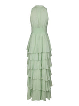 Neo Noir Marli Solid Chiffon Dress - Light Green