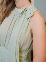 Neo Noir Marli Solid Chiffon Dress - Light Green