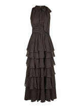 Neo Noir Marli Solid Chiffon Dress - Dusty Brown