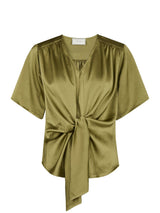 Neo Noir Casadia Heavy Sateen Blouse - Saga Green