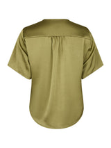 Neo Noir Casadia Heavy Sateen Blouse - Saga Green