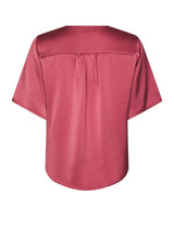 Neo Noir Casadia Heavy Sateen Blouse - Cherry Pink
