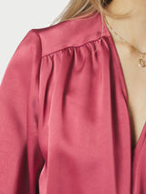 Neo Noir Casadia Heavy Sateen Blouse - Cherry Pink
