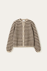 Noella N-Mertice Knit Cardigan - Brown Sand Stripe