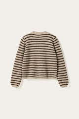 Noella N-Mertice Knit Cardigan - Brown Sand Stripe