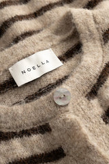 Noella N-Mertice Knit Cardigan - Brown Sand Stripe