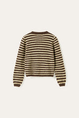 Noella N-Mertice Knit Cardigan - Brown Yellow Stripe