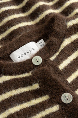 Noella N-Mertice Knit Cardigan - Brown Yellow Stripe