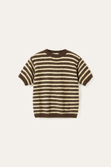 Noella N-Monikah SS Knit - Brown Yellow Stripe
