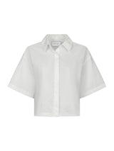 Neo Noir Jasie Poplin Stone Shirt - White