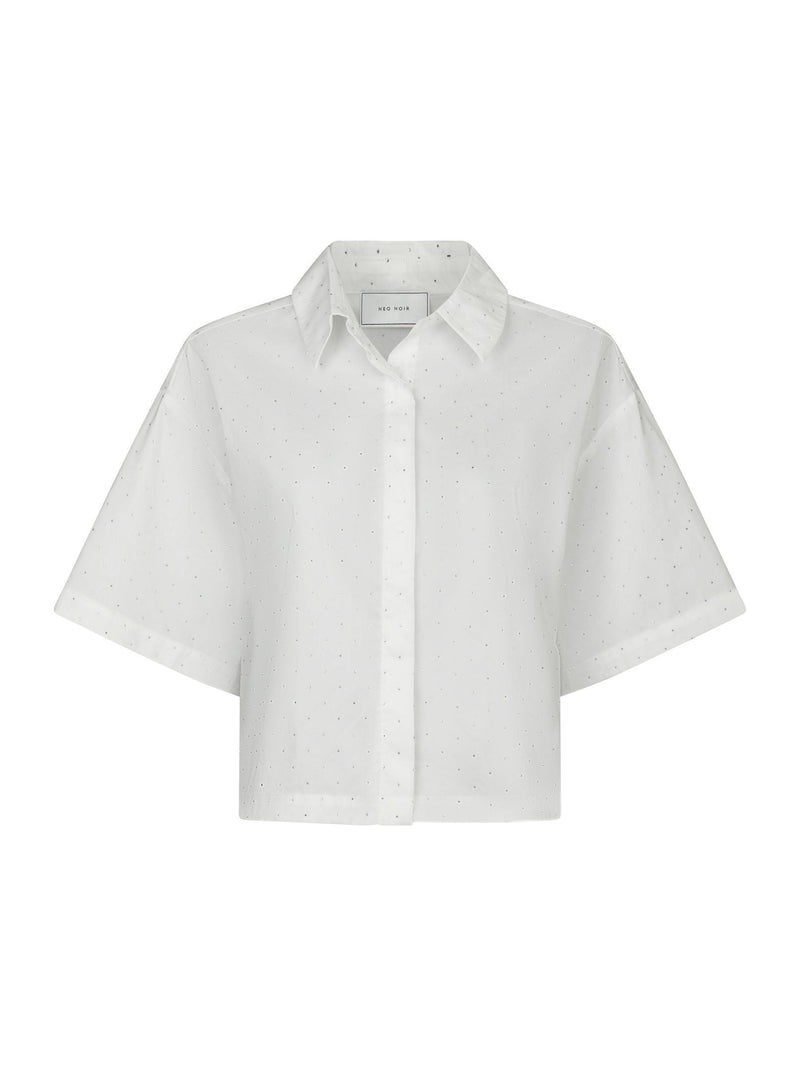 Neo Noir Jasie Poplin Stone Shirt - White