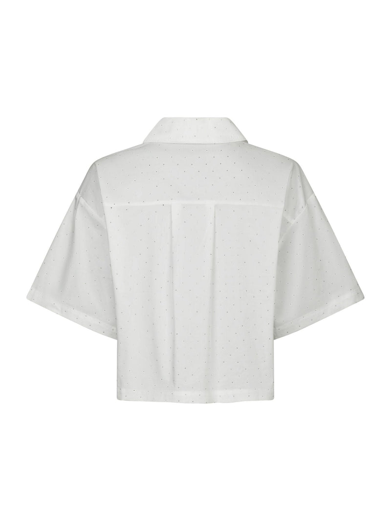 Neo Noir Jasie Poplin Stone Shirt - White