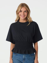 Neo Noir Dray Boxy Smock Tee - Navy