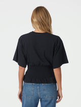 Neo Noir Dray Boxy Smock Tee - Navy