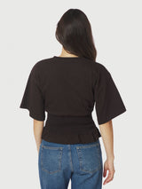 Neo Noir Dray Boxy Smock Tee - Dark Brown
