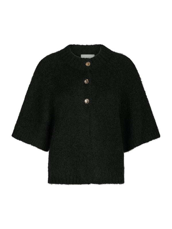 Neo Noir Benuta Fluffy Knit Cardigan - Black
