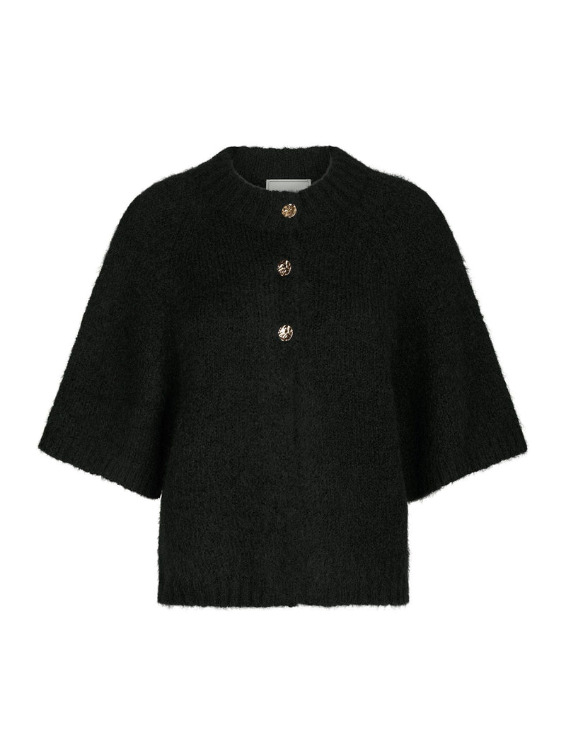 Neo Noir Benuta Fluffy Knit Cardigan - Black
