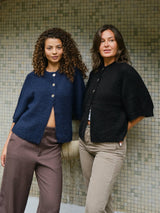 Neo Noir Benuta Fluffy Knit Cardigan - Black