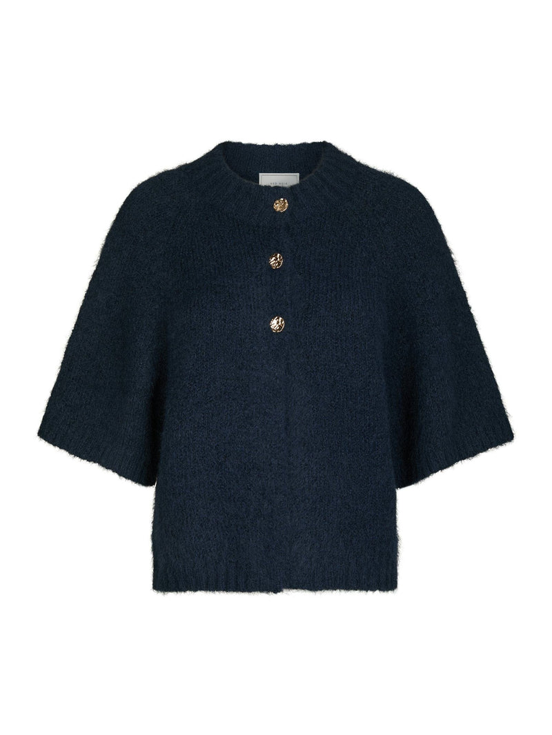 Neo Noir Benuta Fluffy Knit Cardigan - Navy