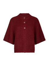 Neo Noir Benuta Fluffy Knit Cardigan - Dark Red