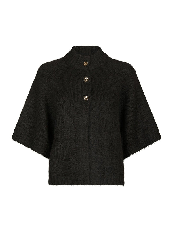 Neo Noir Benuta Fluffy Knit Cardigan - Dark Brown