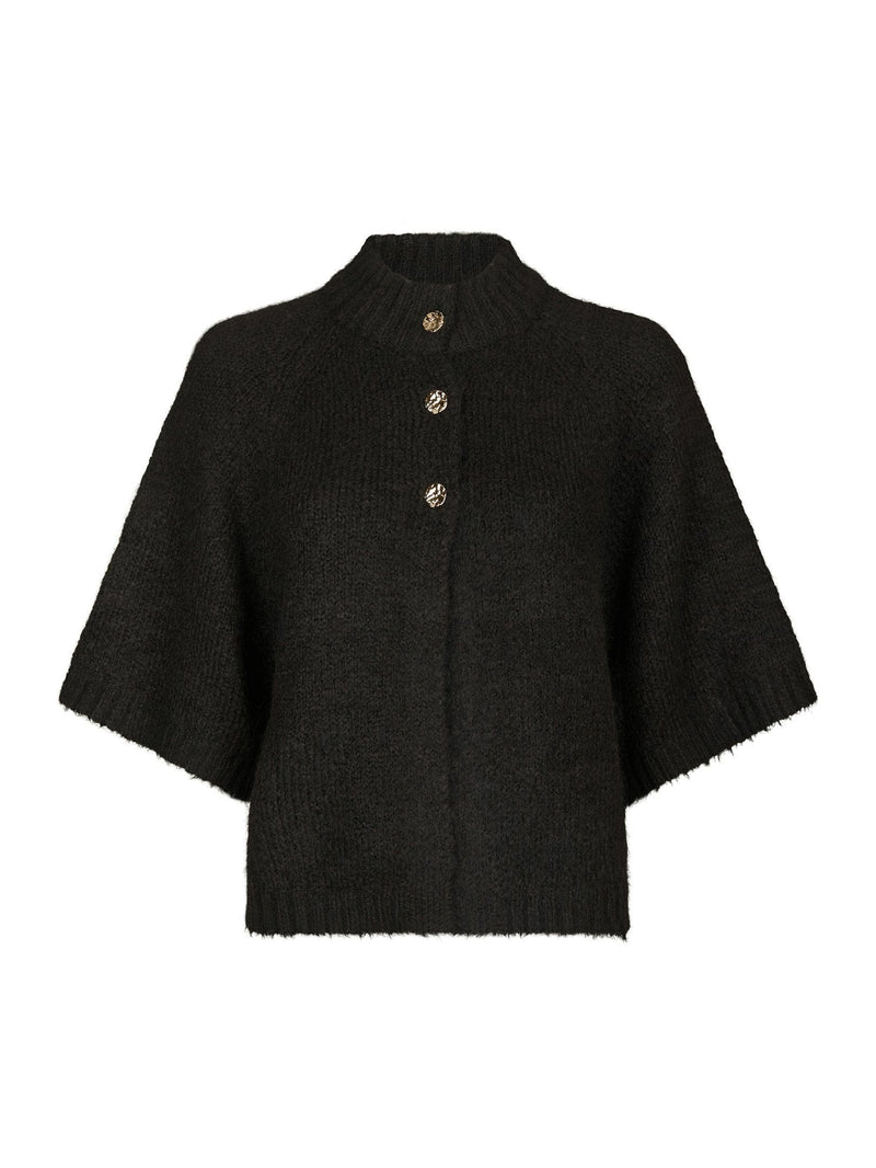 Neo Noir Benuta Fluffy Knit Cardigan - Dark Brown