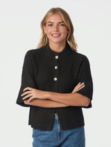 Neo Noir Benuta Fluffy Knit Cardigan - Dark Brown
