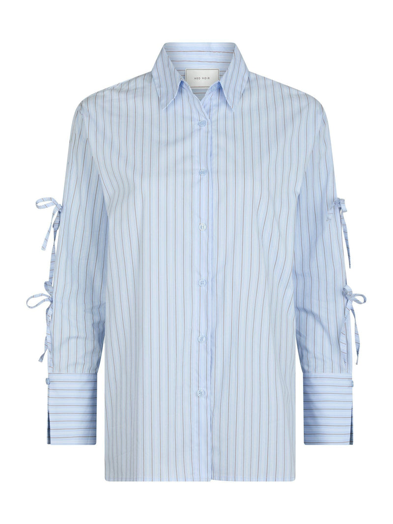 Neo Noir Selini Multi Stripe Shirt - Light Blue
