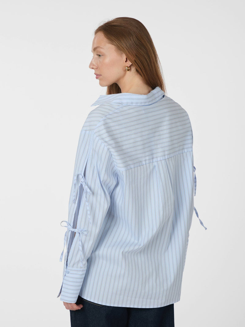 Neo Noir Selini Multi Stripe Shirt - Light Blue