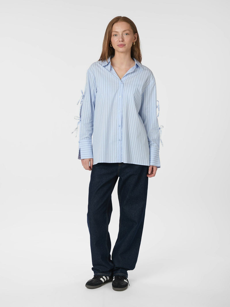 Neo Noir Selini Multi Stripe Shirt - Light Blue