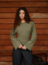 Neo Noir Paska Boxy Long Tee - Army
