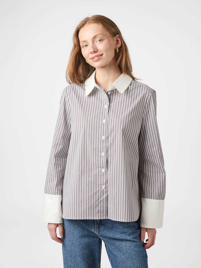 Neo Noir Dranila Stripe Shirt - Brown