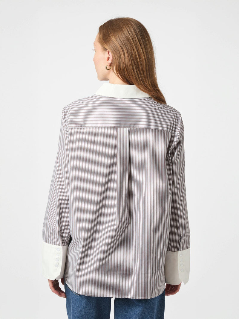Neo Noir Dranila Stripe Shirt - Brown