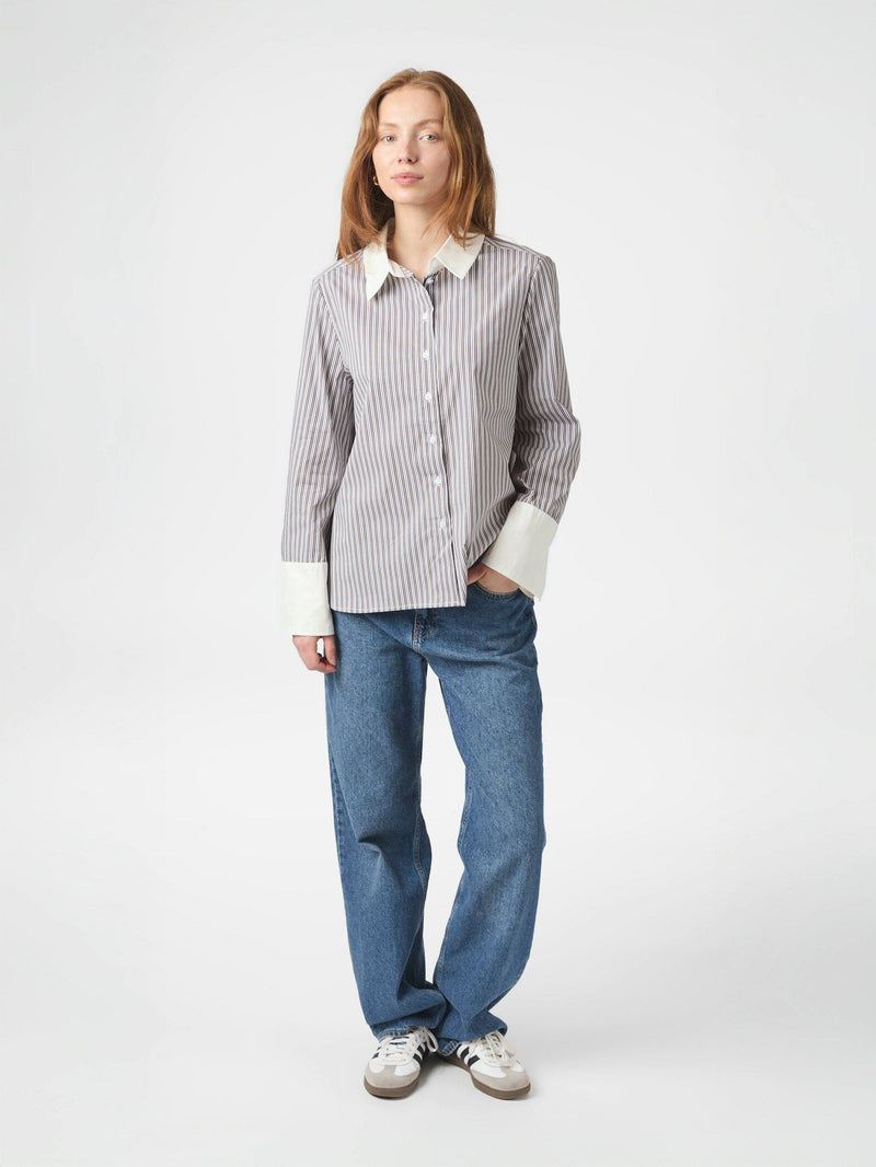 Neo Noir Dranila Stripe Shirt - Brown